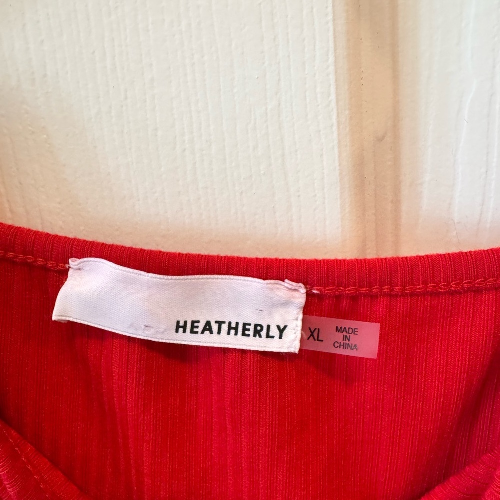 Red Ruffled Strap Bodysuit leotard - Picture 4 of 4